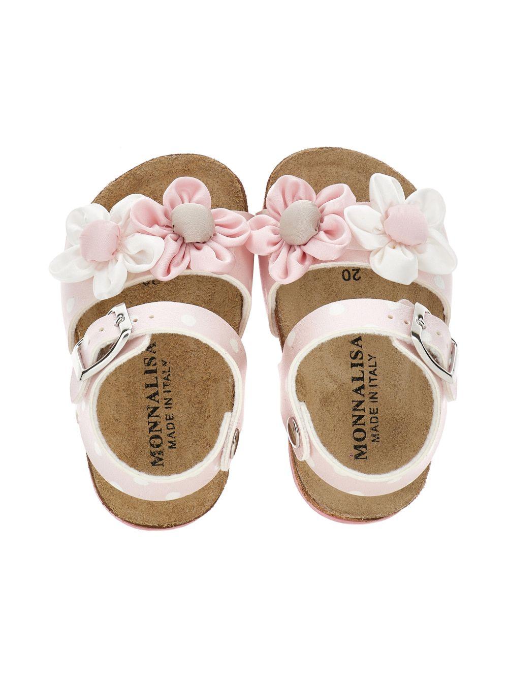 Sandali per neonata Monnalisa con fiori 83G0047709 9990 MONNALISA 