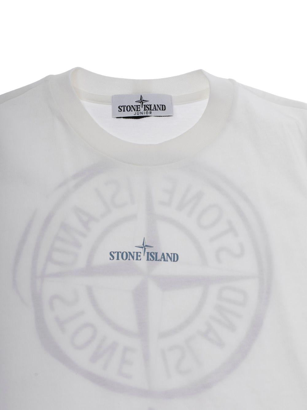 T-shirt per bambino Stone Island Junior con logo L1S162100009S0377 V0001 STONE ISLAND JUNIOR 