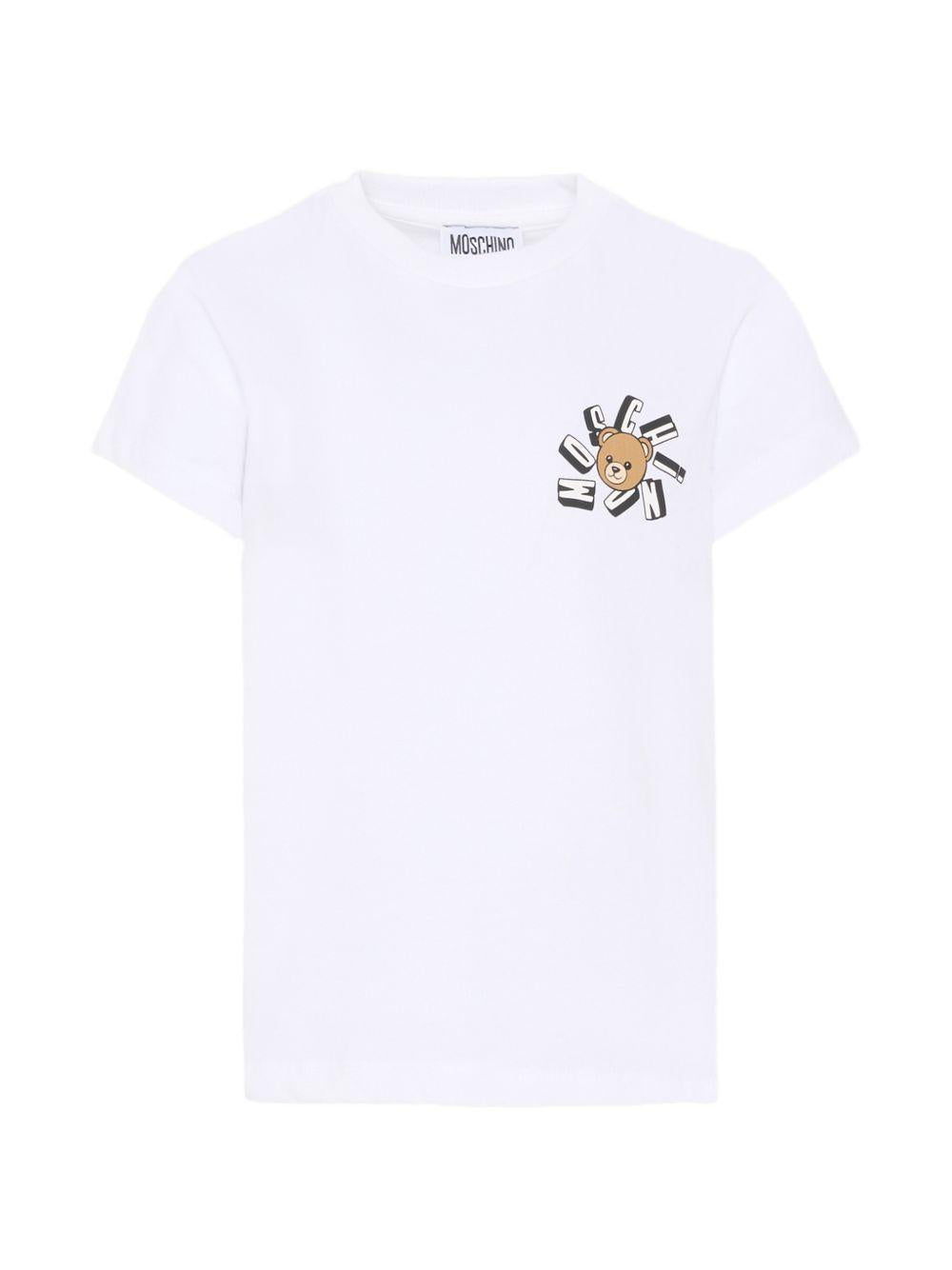 T-shirt per bambino Moschino Kids con stampa HUM05OLAA03 10101 MOSCHINO KIDS 