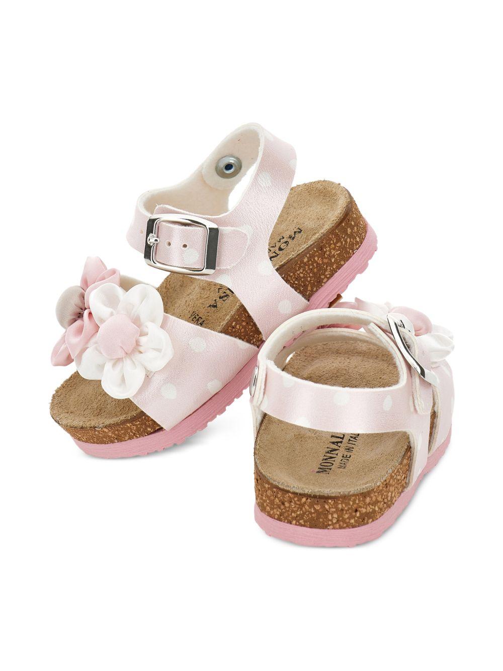 Sandali per neonata Monnalisa con fiori 83G0047709 9990 MONNALISA 