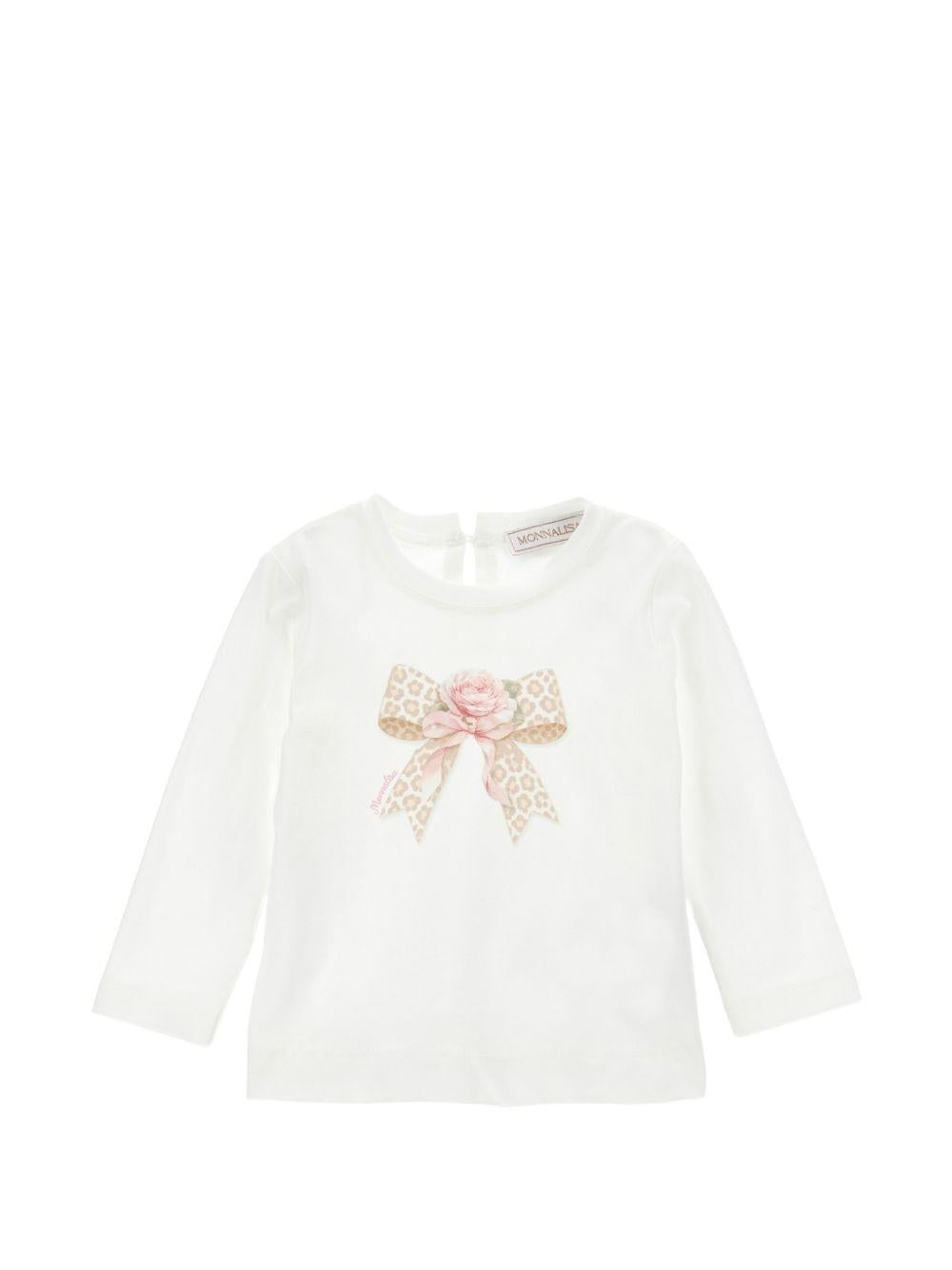 T-shirt per neonata Monnalisa con stampa 39H6008002 0001 MONNALISA 