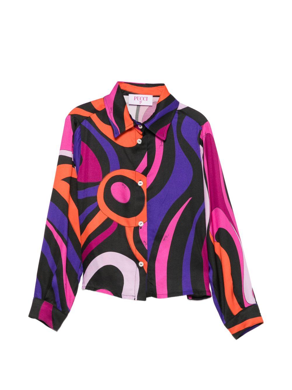 Camicia per bambina Pucci Junior con stampa PZ5A00K0298 930FU EMILIO PUCCI KIDS 