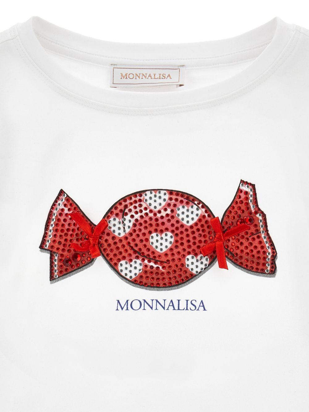 T-shirt per bambina Monnalisa con strass 19G6087005 0099 MONNALISA 