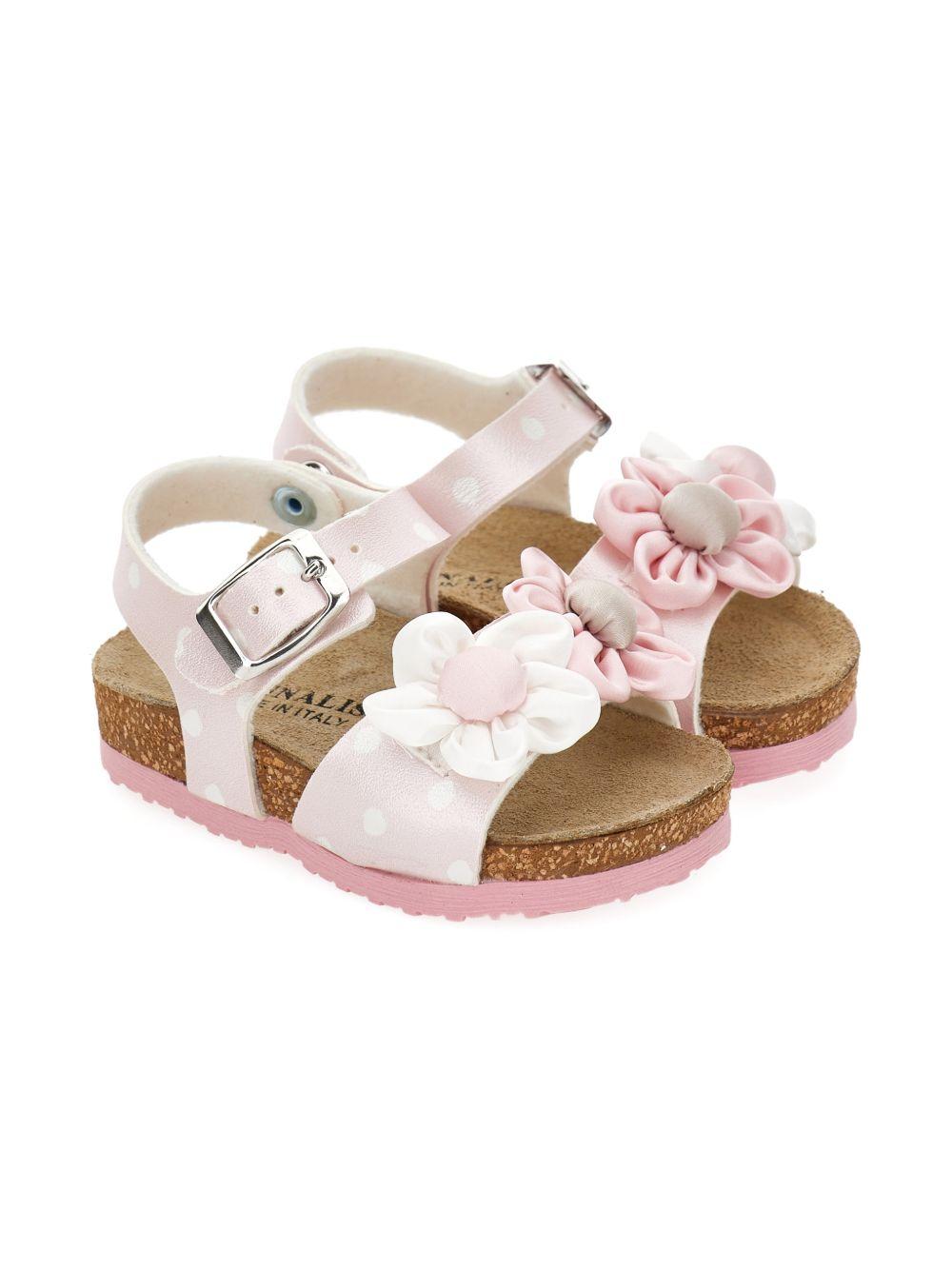 Sandali per neonata Monnalisa con fiori 83G0047709 9990 MONNALISA 