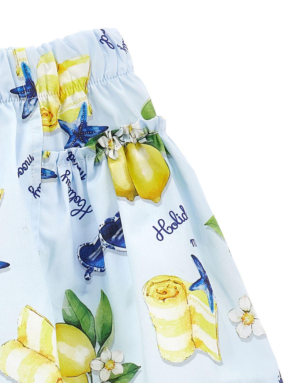 Shorts per bambina Monnalisa con stampa 11G4177624 0052 MONNALISA 