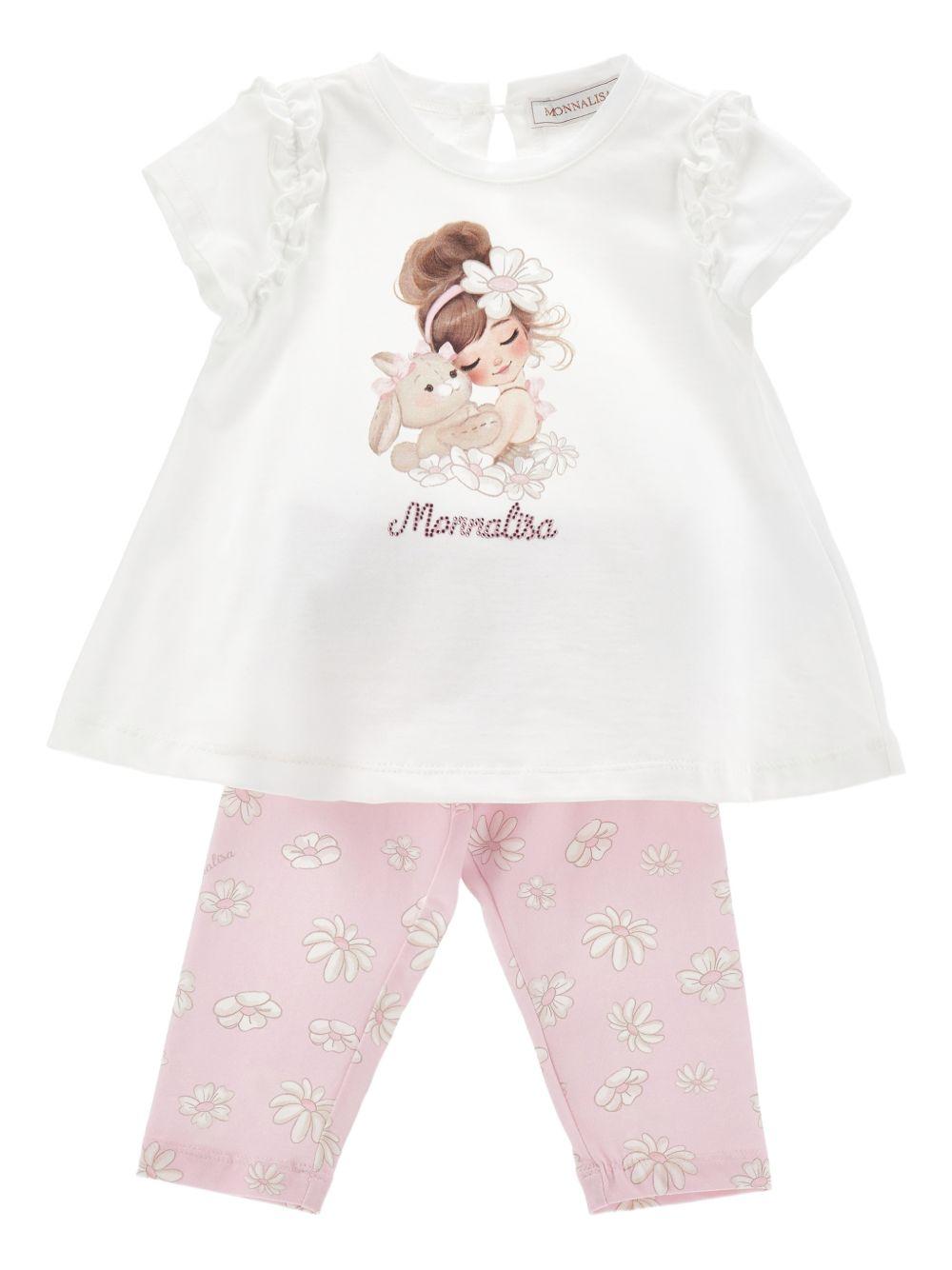 Completo per neonata Monnalisa due pezzi 31G5037666 9001 MONNALISA 
