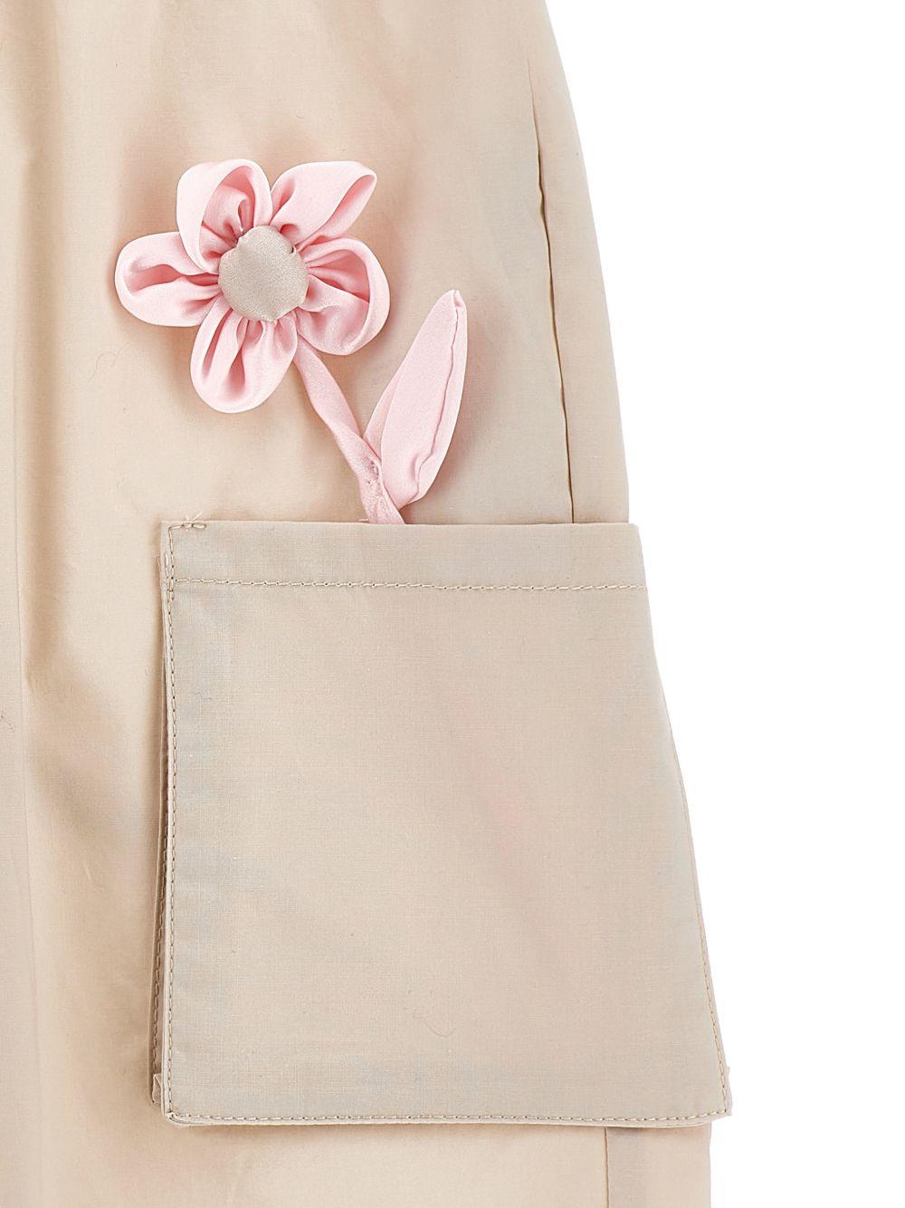 Pantaloni per neonata Monnalisa con fiore 31G4117116 0003 MONNALISA 