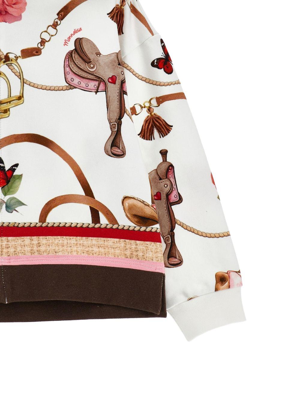 Felpa per bambina Monnalisa con cappuccio 19H8008005 029F MONNALISA 