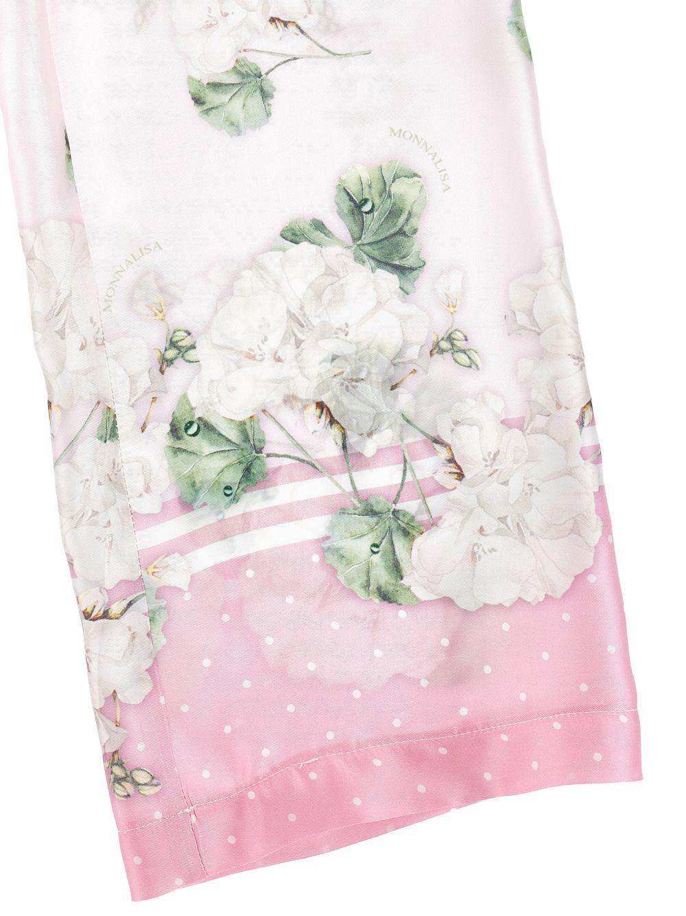 Pantaloni per bambina Monnalisa floreale 71G4037668 0091 MONNALISA 
