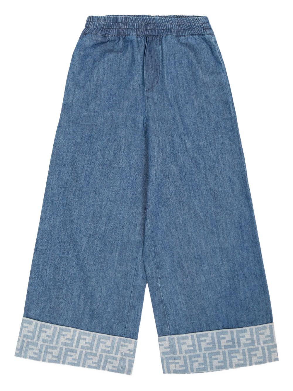 Jeans per bambina Fendi Kids a gamba larga - Ninna Nanna