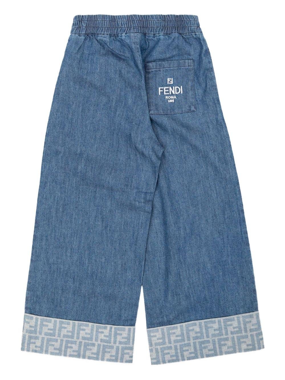 Jeans per bambina Fendi Kids a gamba larga - Ninna Nanna