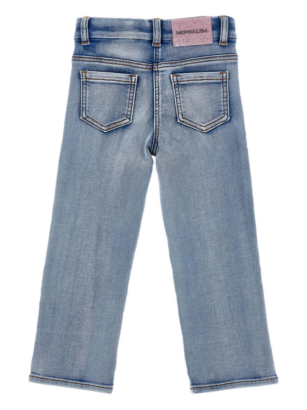 Jeans per bambina Monnalisa con ricamo - Ninna Nanna