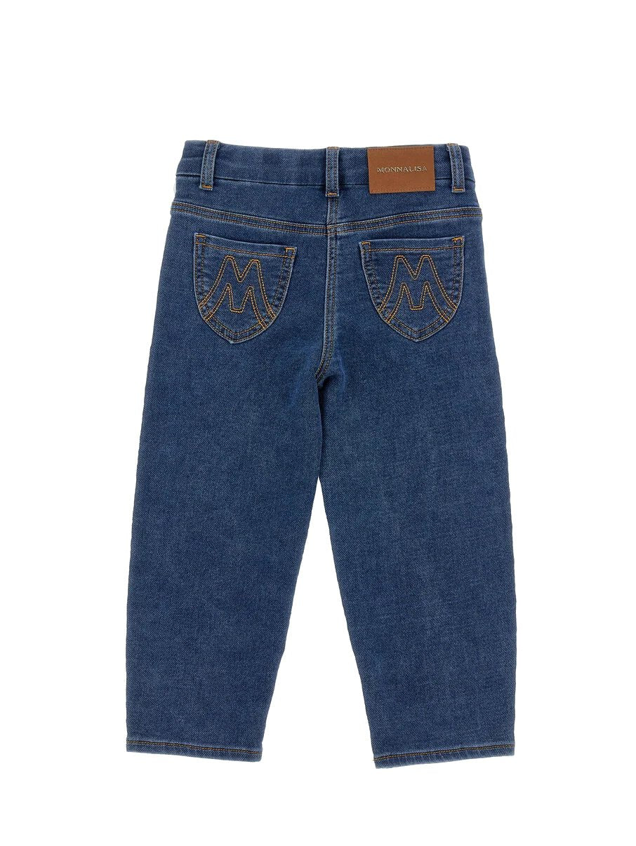 Jeans per bambina Monnalisa con ricamo - Ninna Nanna