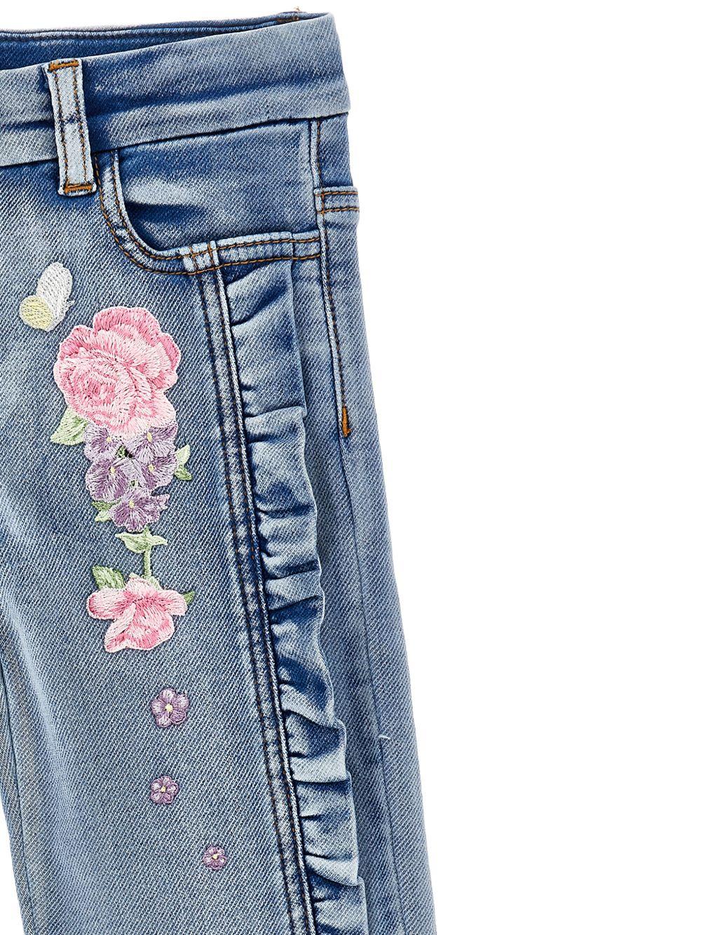 Jeans per bambina Monnalisa con ricamo - Ninna Nanna