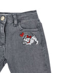 Jeans per neonata Monnalisa con ricamo - Ninna Nanna