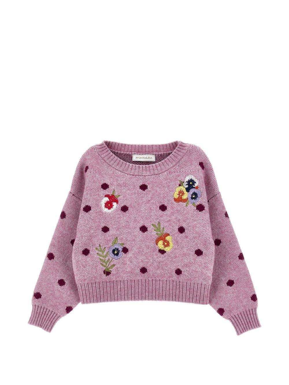 Maglioncino per bambina Monnalisa a fiori - Ninna Nanna
