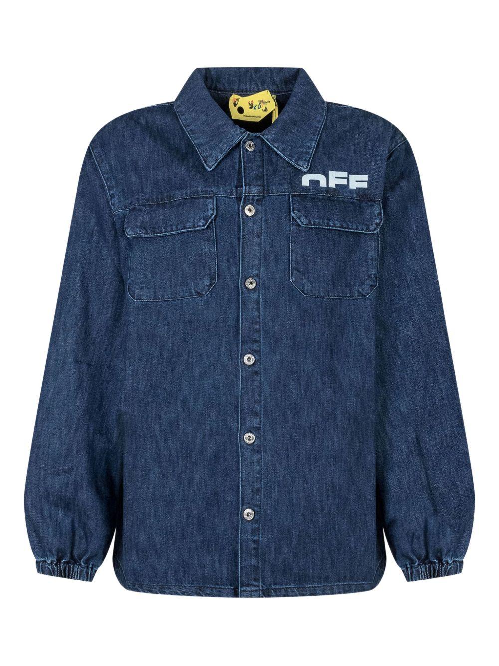 Off White Kids camicia in jeans - Ninna Nanna