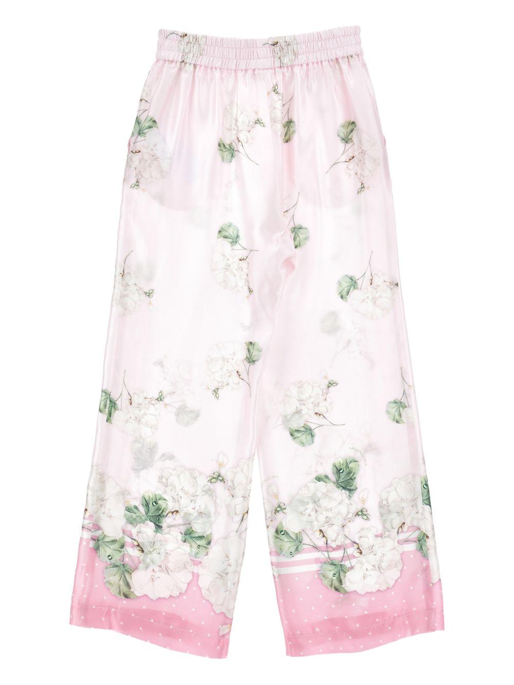 Pantaloni per bambina Monnalisa floreale - Ninna Nanna