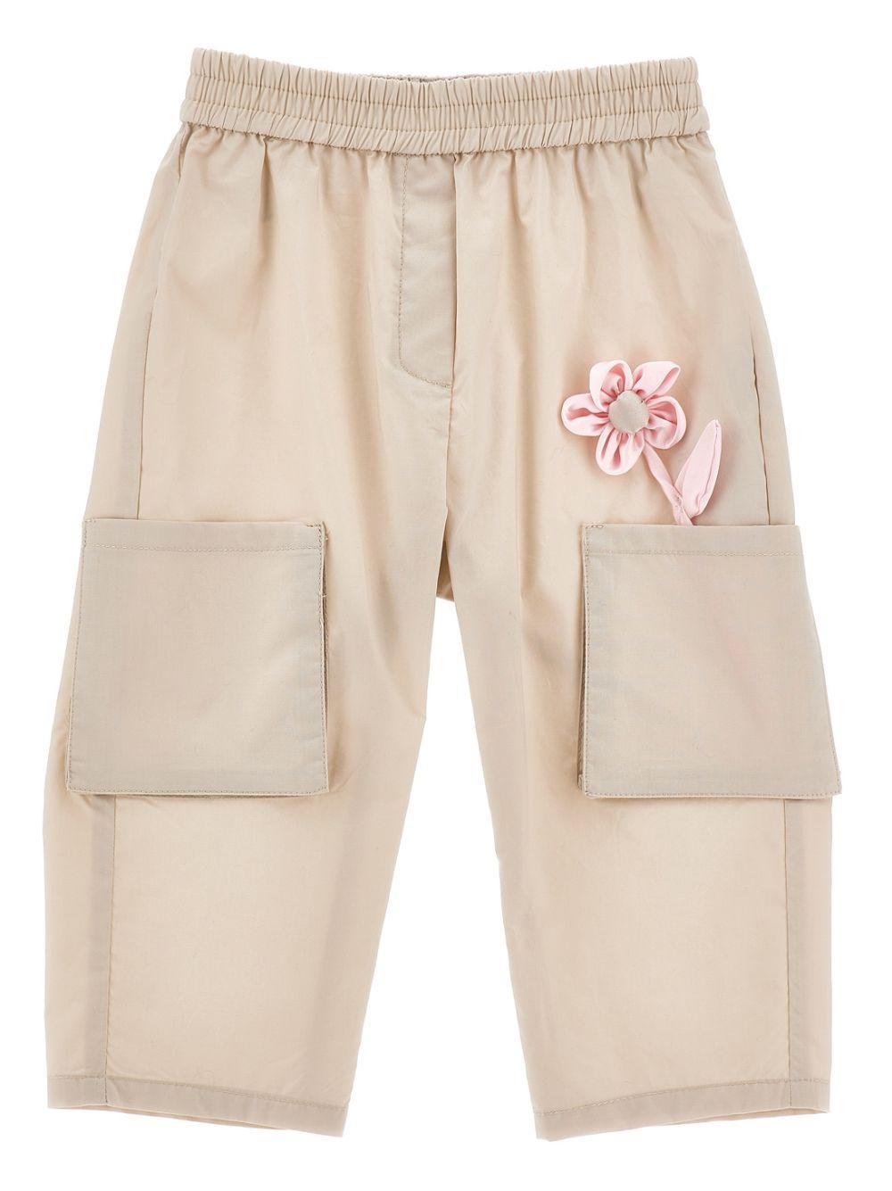 Pantaloni per neonata Monnalisa con fiore - Ninna Nanna