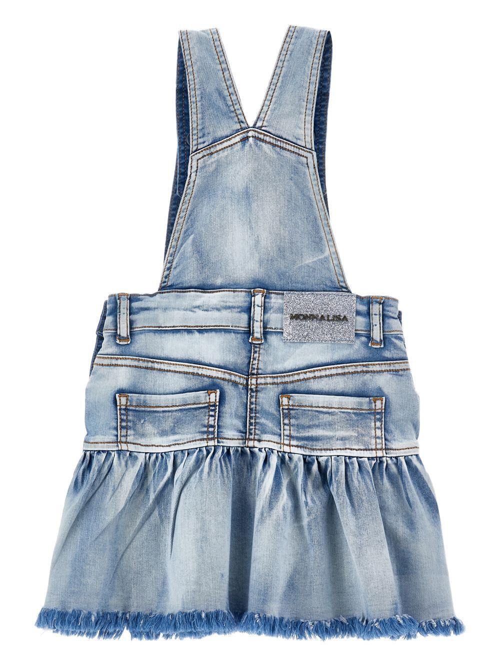 Salopette per bambina Monnalisa di jeans - Ninna Nanna