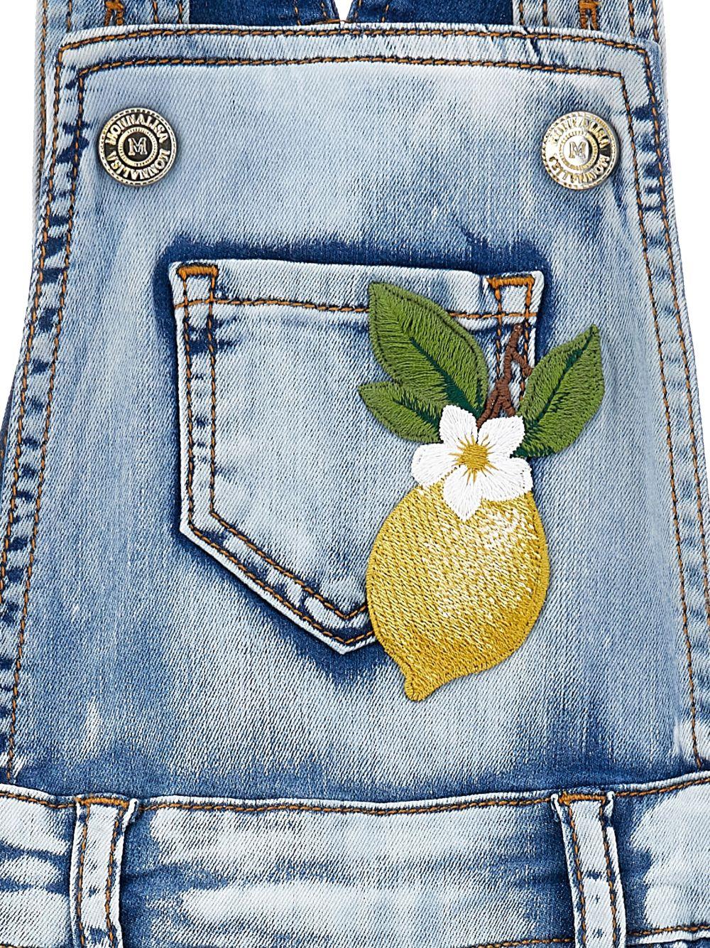 Salopette per bambina Monnalisa di jeans - Ninna Nanna