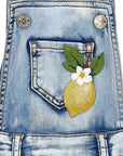 Salopette per bambina Monnalisa di jeans - Ninna Nanna