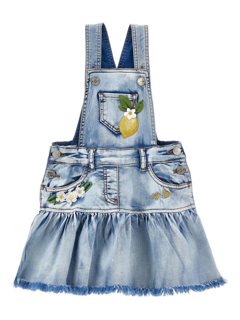 Salopette per bambina Monnalisa di jeans - Ninna Nanna