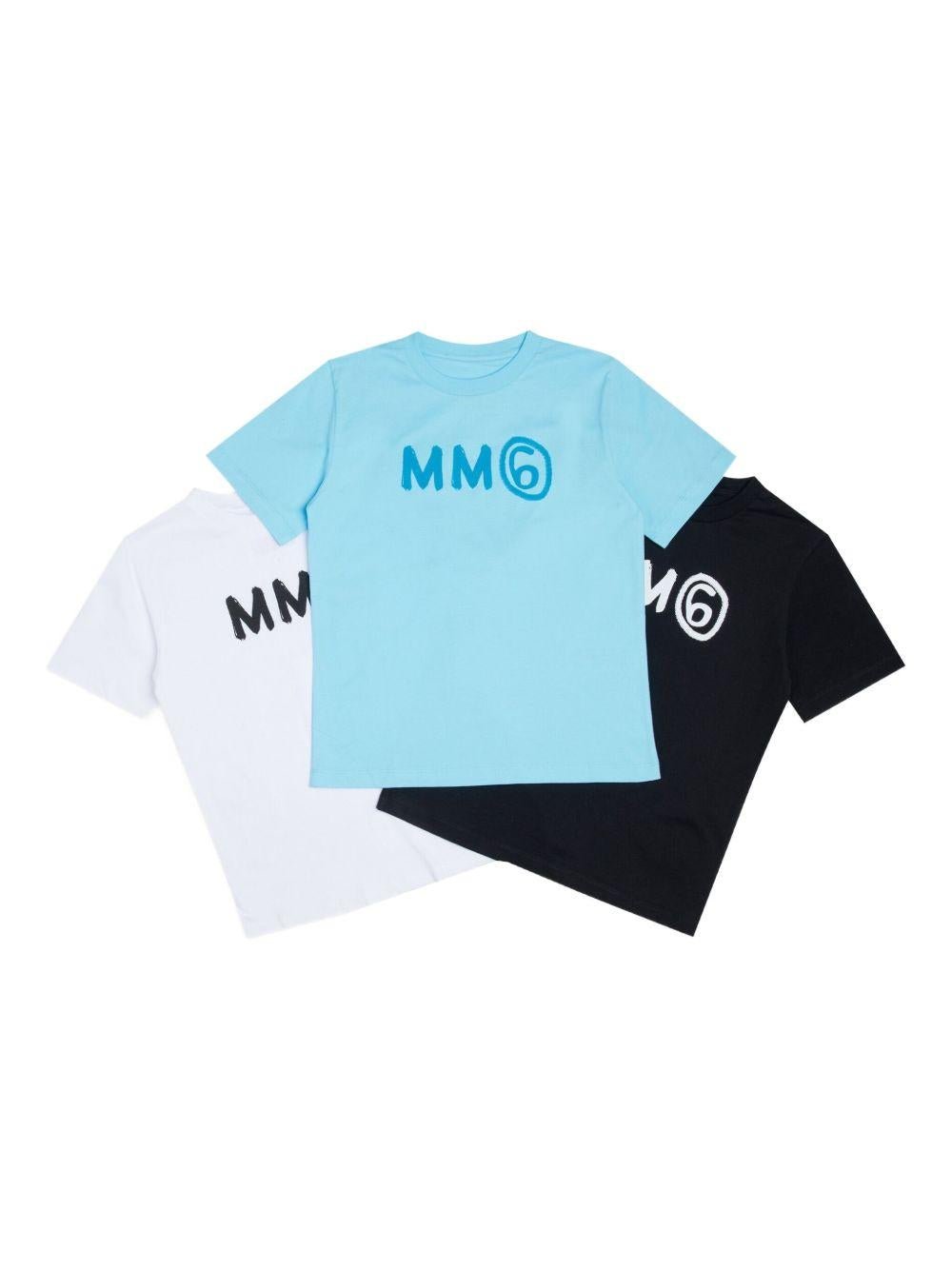Set 3 t-shirt Maison Margiela Kids con stampa - Ninna Nanna