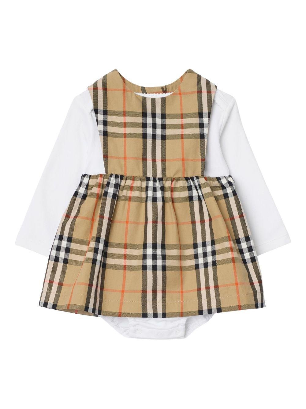 Set abito per neonata Burberry Kids in check - Ninna Nanna