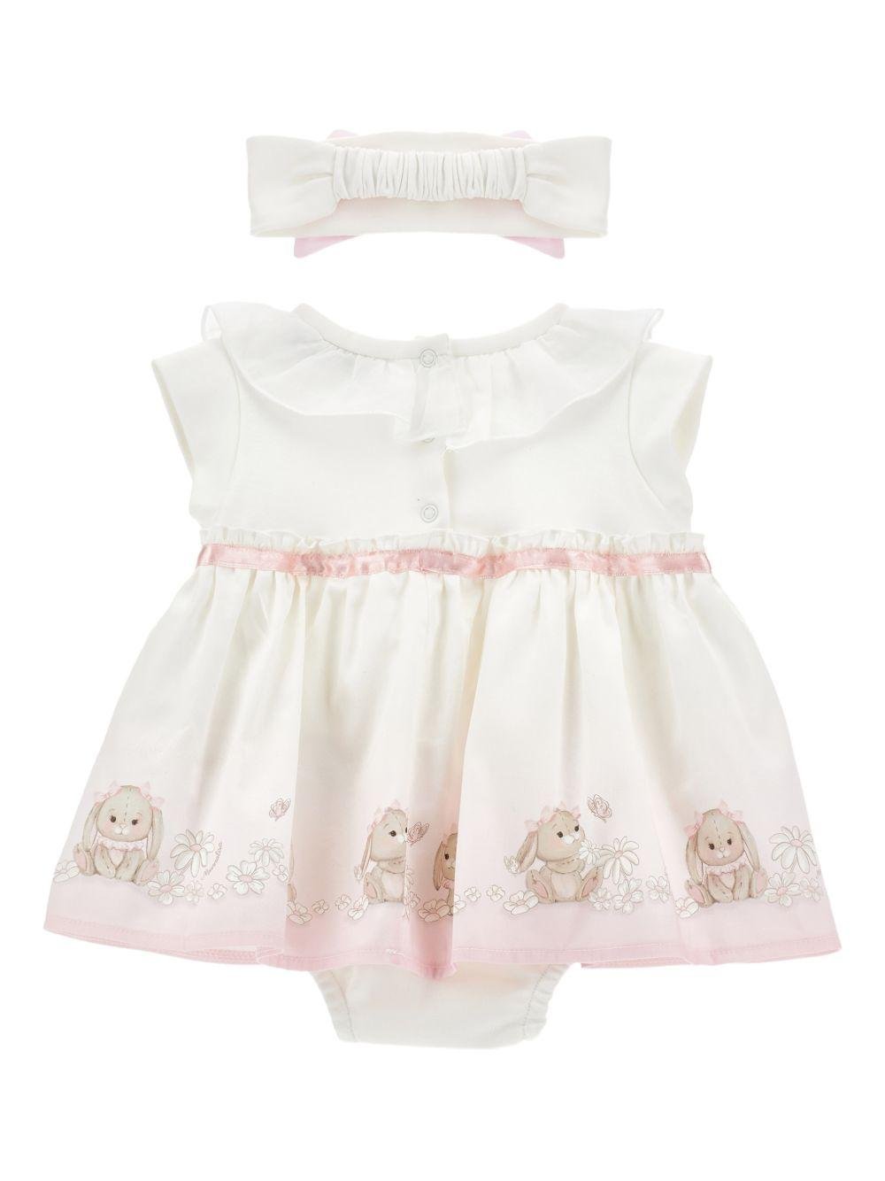 Set abito per neonata Monnalisa con fascia - Ninna Nanna