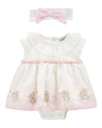 Set abito per neonata Monnalisa con fascia - Ninna Nanna