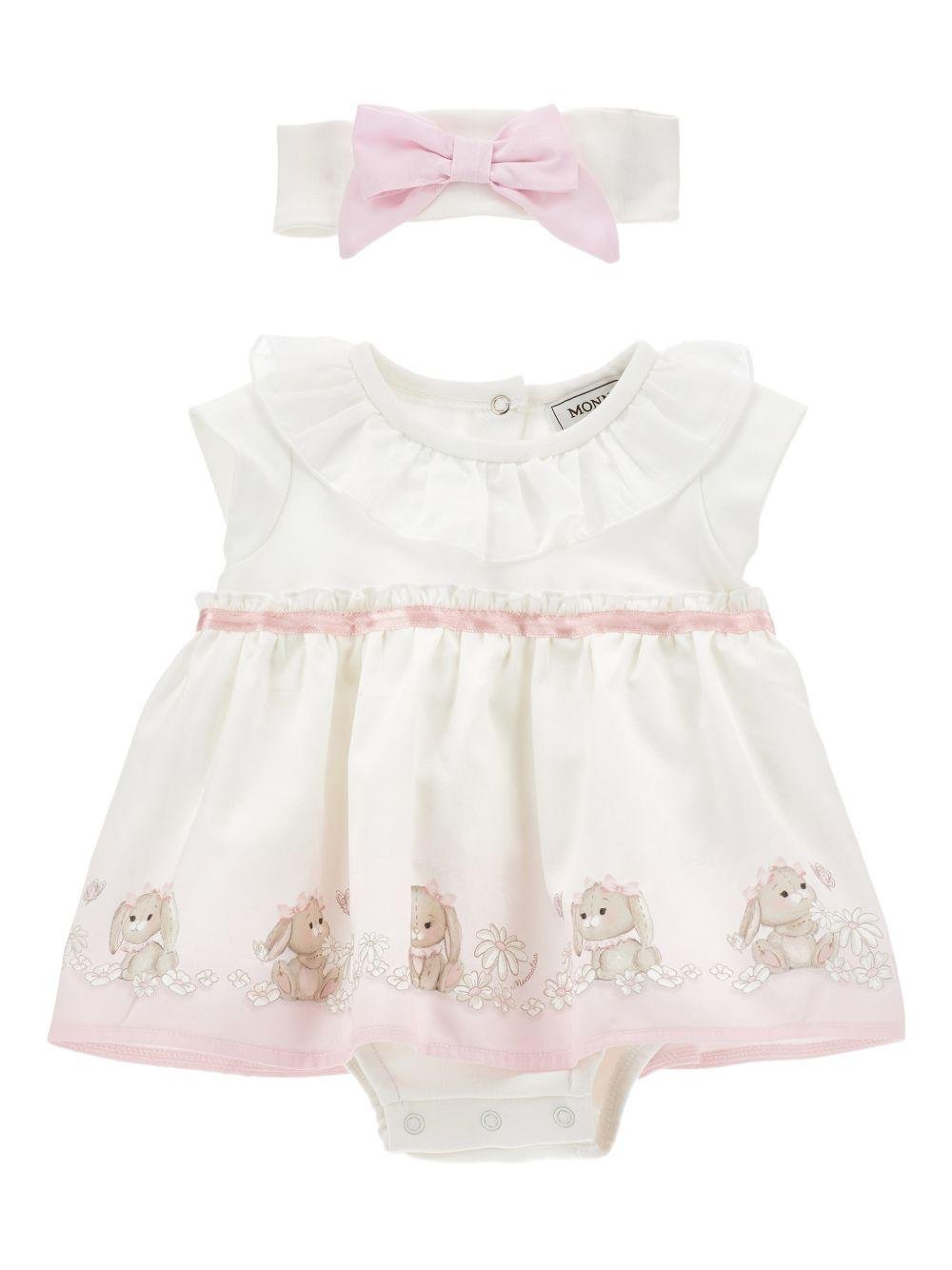 Set abito per neonata Monnalisa con fascia - Ninna Nanna