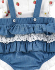 Set body per neonata Monnalisa con salopette - Ninna Nanna