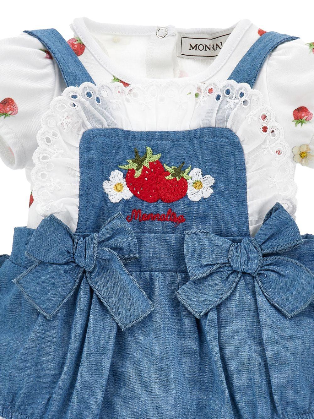 Set body per neonata Monnalisa con salopette - Ninna Nanna