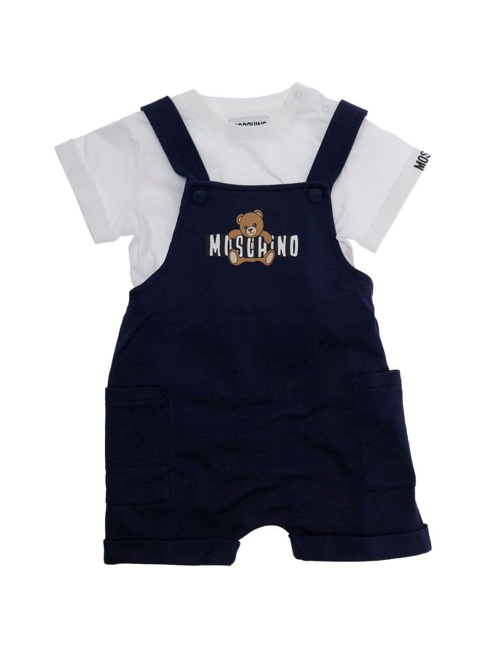 Set t-shirt per neonato Moschino Kids e salopette - Ninna Nanna
