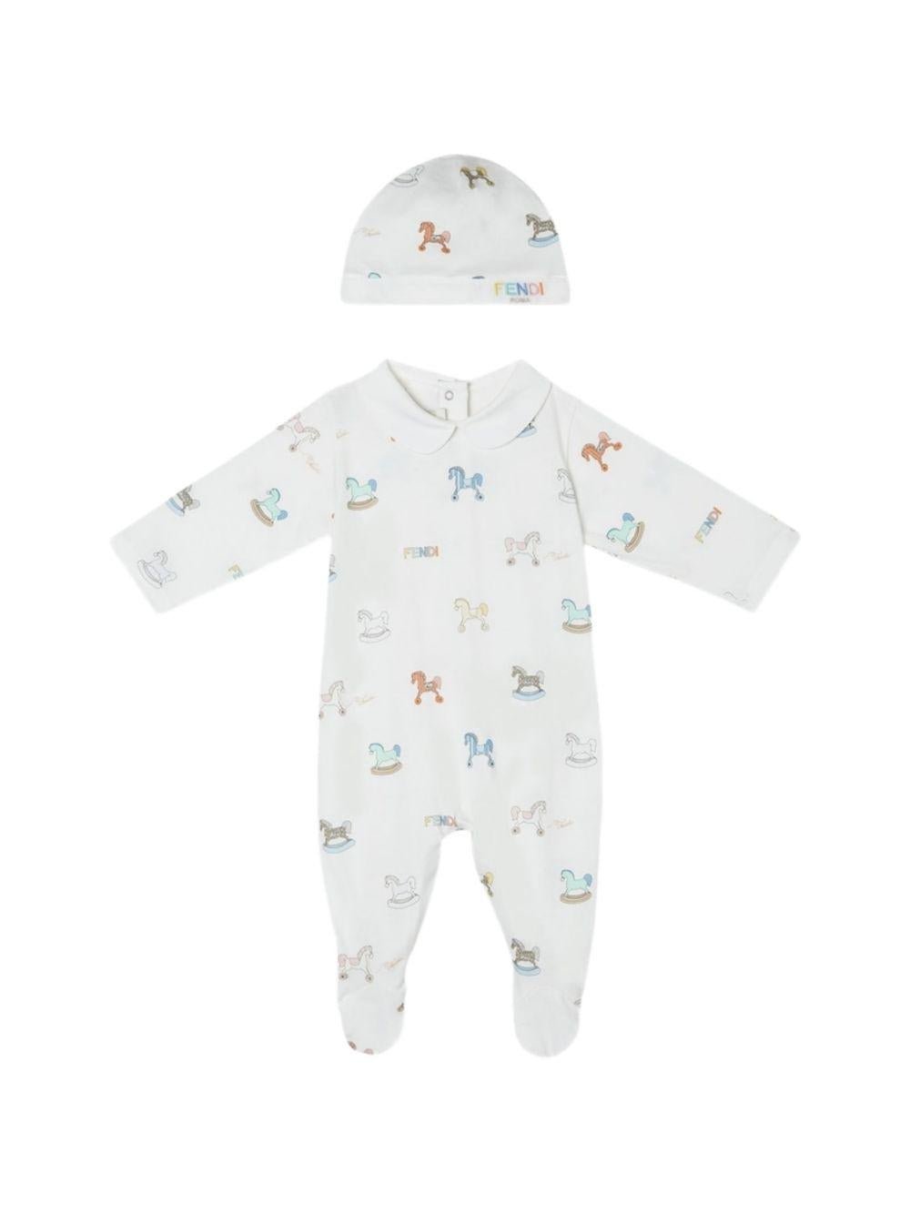 Set tutina per neonato Fendi Kids con stampa - Ninna Nanna