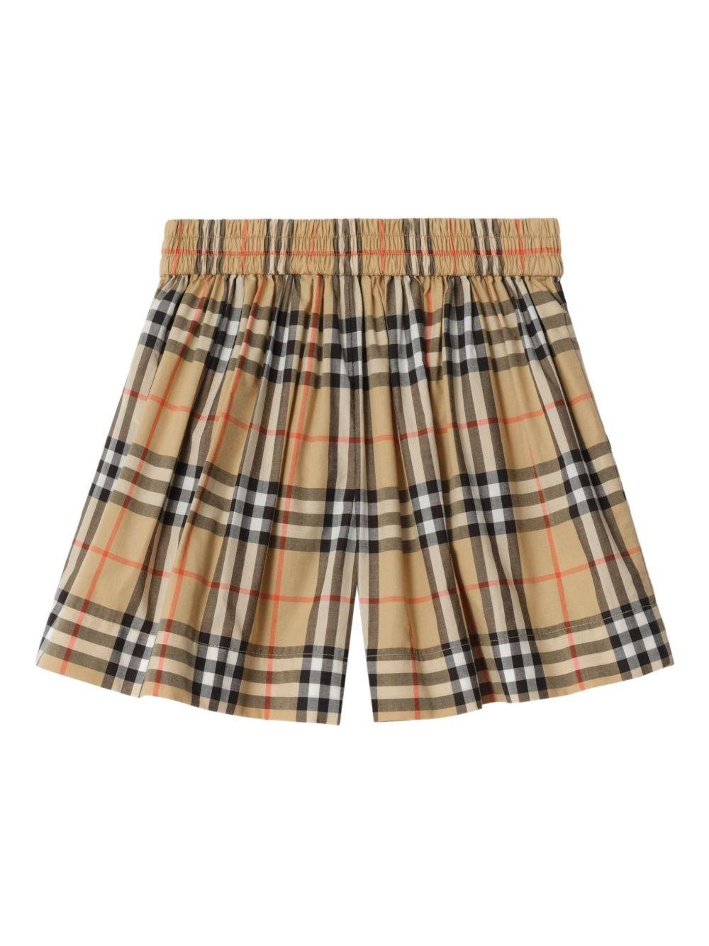 Shorts per bambina Burberry Kids in check - Ninna Nanna