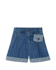 Shorts per bambina Fendi Kids in denim - Ninna Nanna