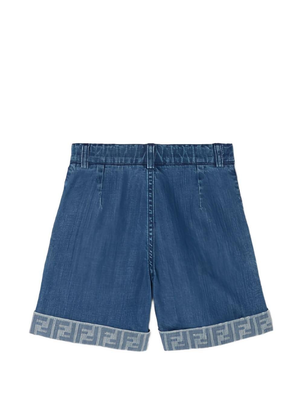 Shorts per bambina Fendi Kids in denim - Ninna Nanna