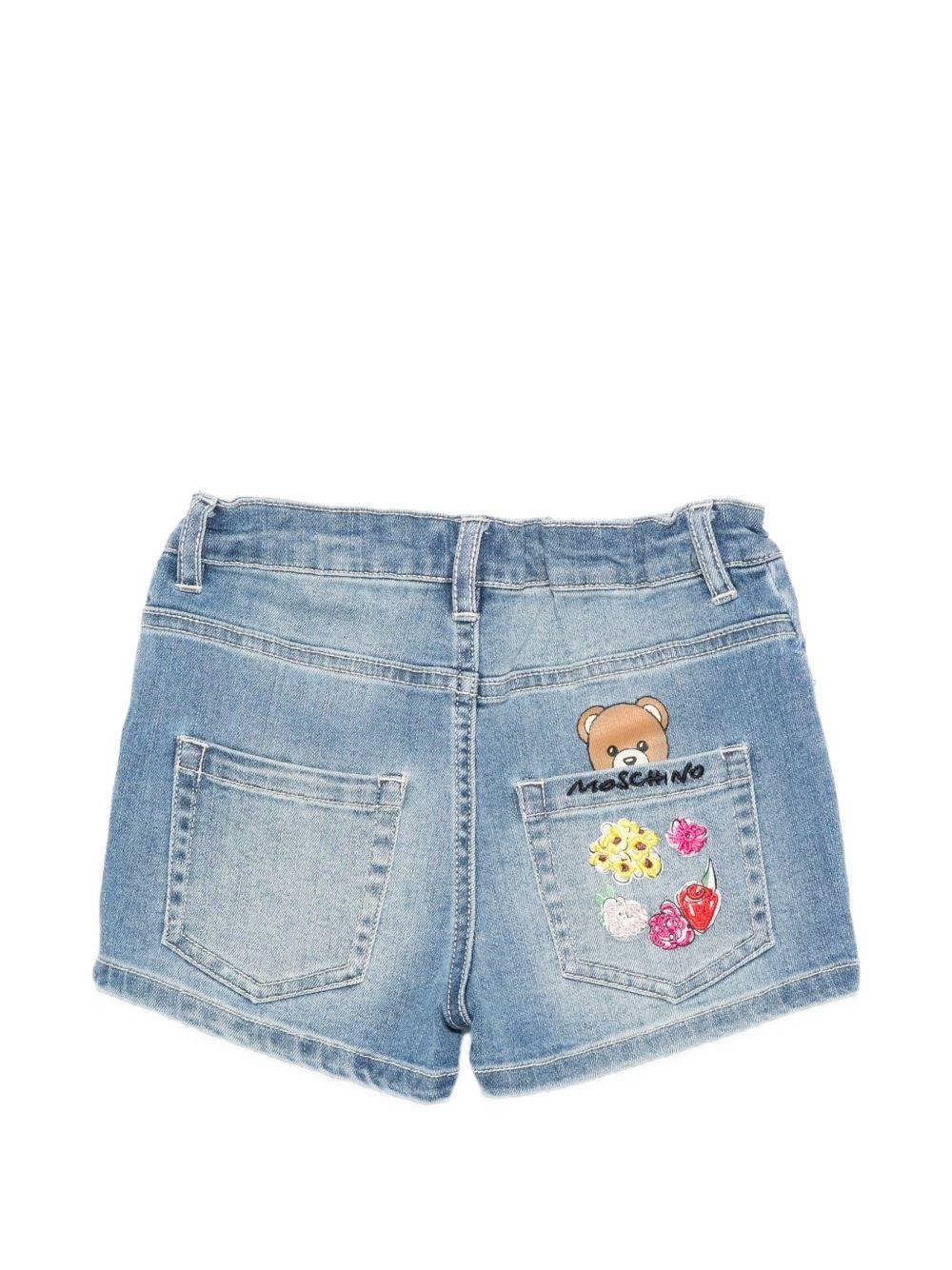 Shorts per bambina Moschino Kids in jeans - Ninna Nanna