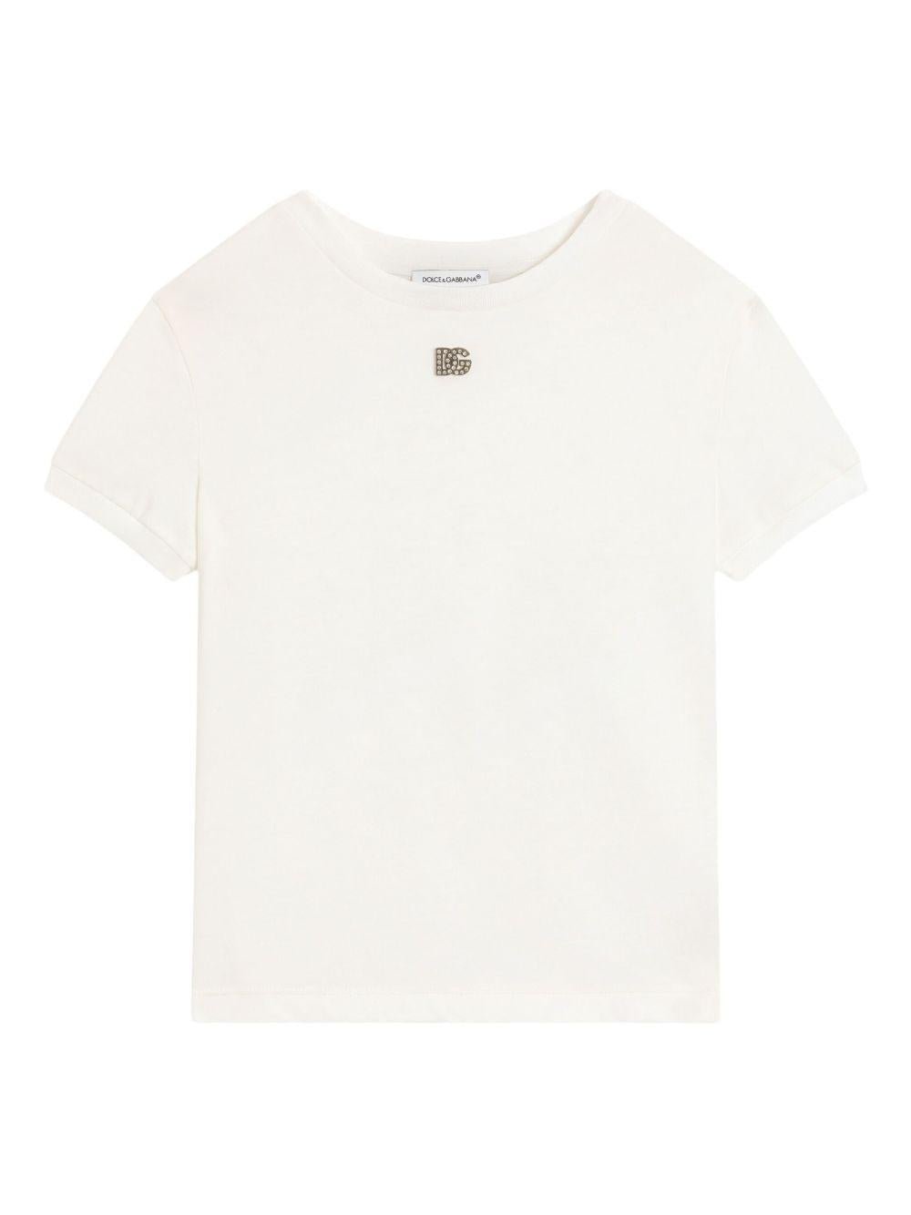 T-shirt per bambina Dolce & Gabbana Kids con logo - Ninna Nanna