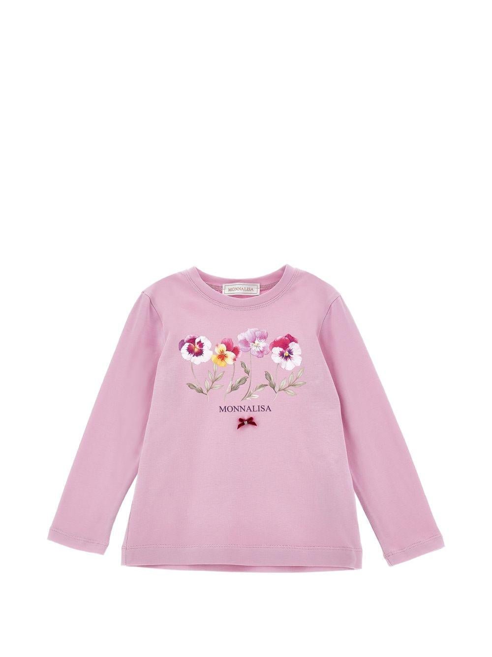 T-shirt per bambina Monnalisa con fiori - Ninna Nanna